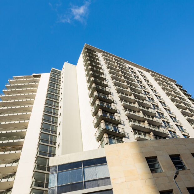 Modern office skyscrapers in business district